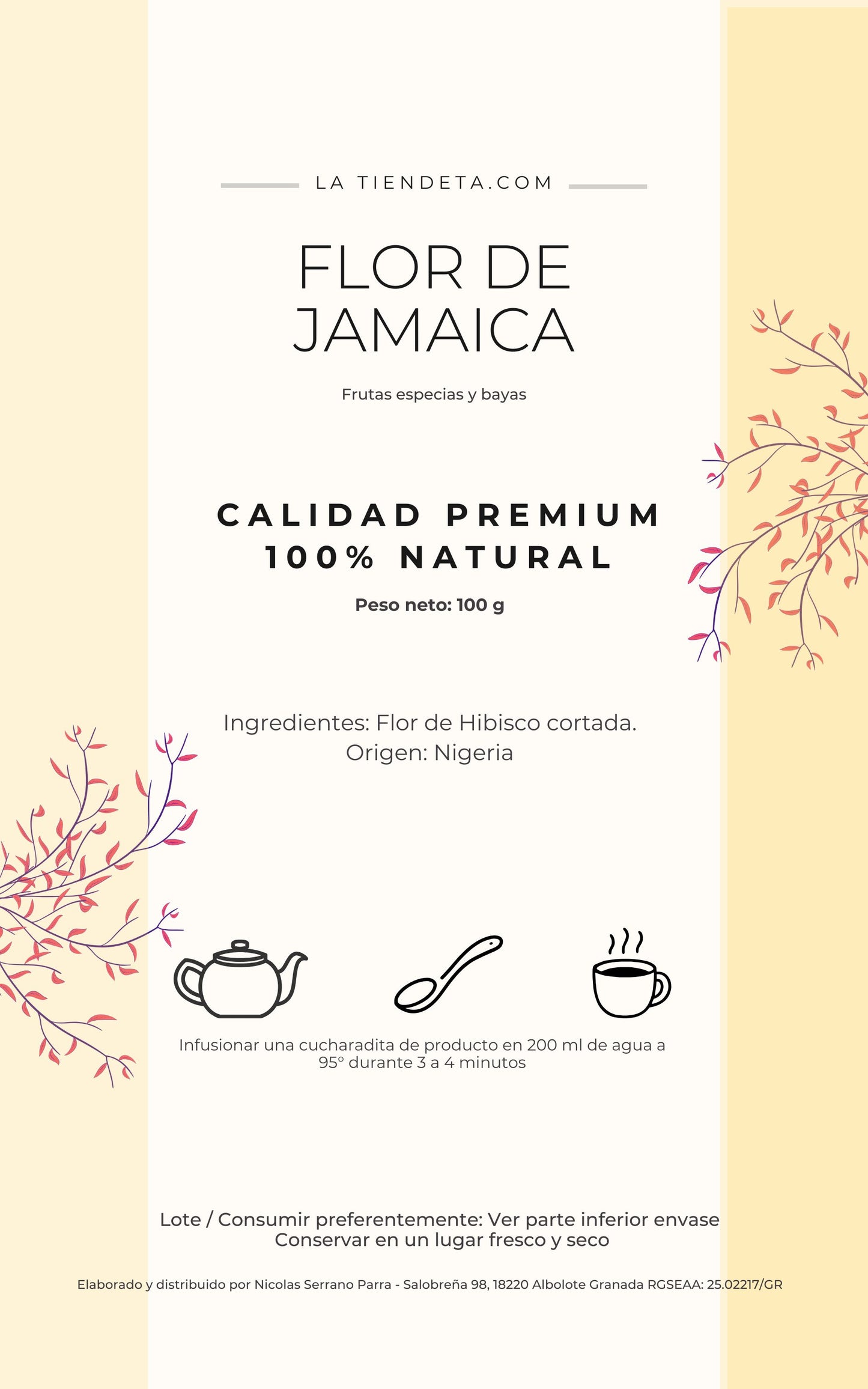 Flor de Jamaica: Antioxidante, depurativa, natural, refrescante.
