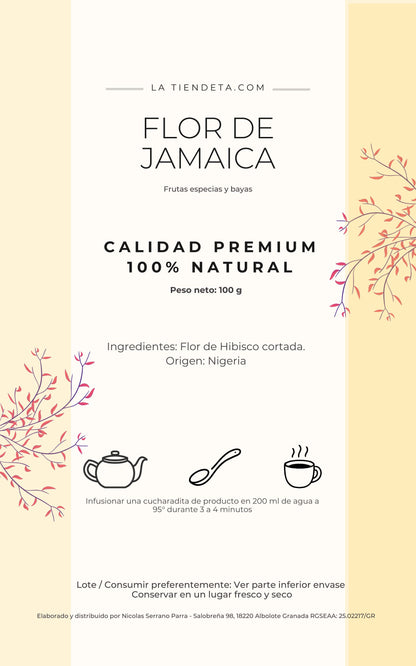 Flor de Jamaica: Antioxidante, depurativa, natural, refrescante.